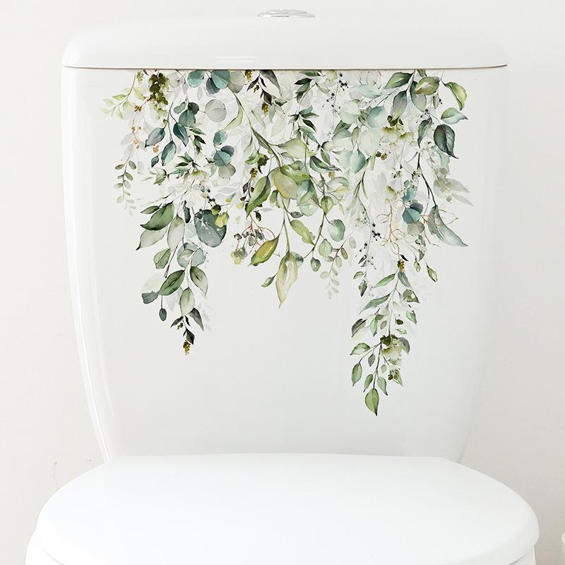 Product Introduction of Green Plant Leaves Flowers Toilet Stickers Self-Adhesive Toilet Lid Stickers Bathroom Wall Sticker Toilet Cover Decor Decal 14