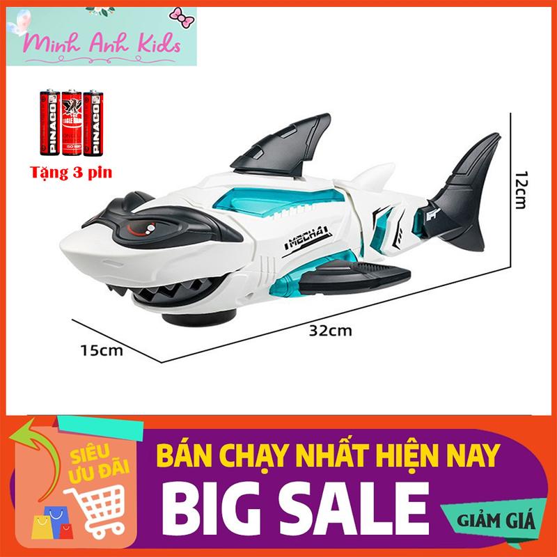  MinhAnhKids Đồ chơi Cá Mập baby Shark tránh vật cản có đèn vs nhạc dài 32cm Phát Nhạc Cho Bé Toy Tặng 3 pin Siêu hot Big Sale 
