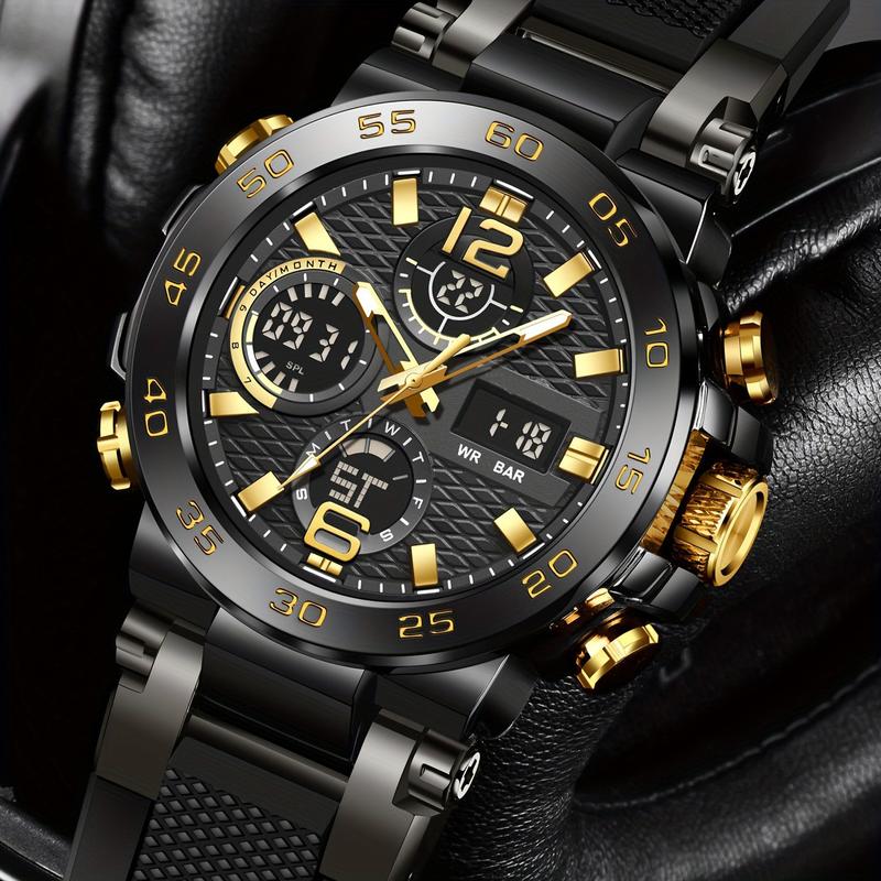 Product Introduction of Sports Watch Fashion New Dual Display Multi-Function Silicone Luminous Sports Casual Waterproof Men's Watch 10