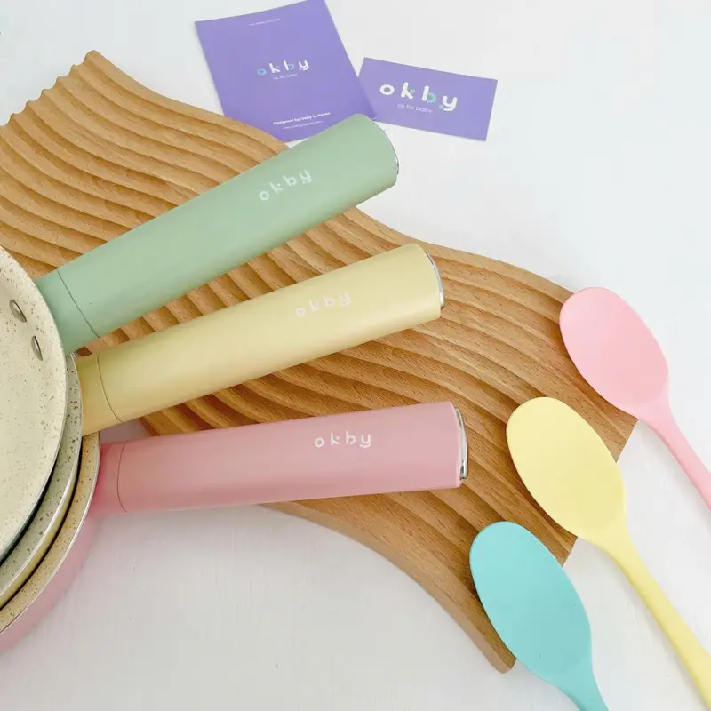 [Mẫu mới] Bộ Nồi Chảo CAO CẤP OKBY, nồi innox 14cm, chảo đá chống dính 16cm chế biến đồ ăn dặm cho bé 7