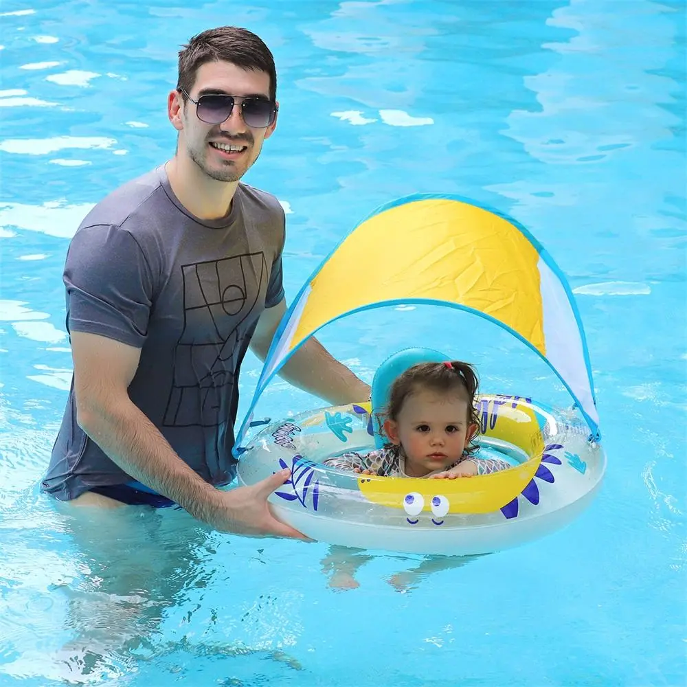 Inflatable Baby Swimming Pool, Baby Swimming Pool with Sunshade, Swimming Pool for Toddlers, Water Sports Equipment for Outdoor Swimming Pool, Swimming Pool for Family