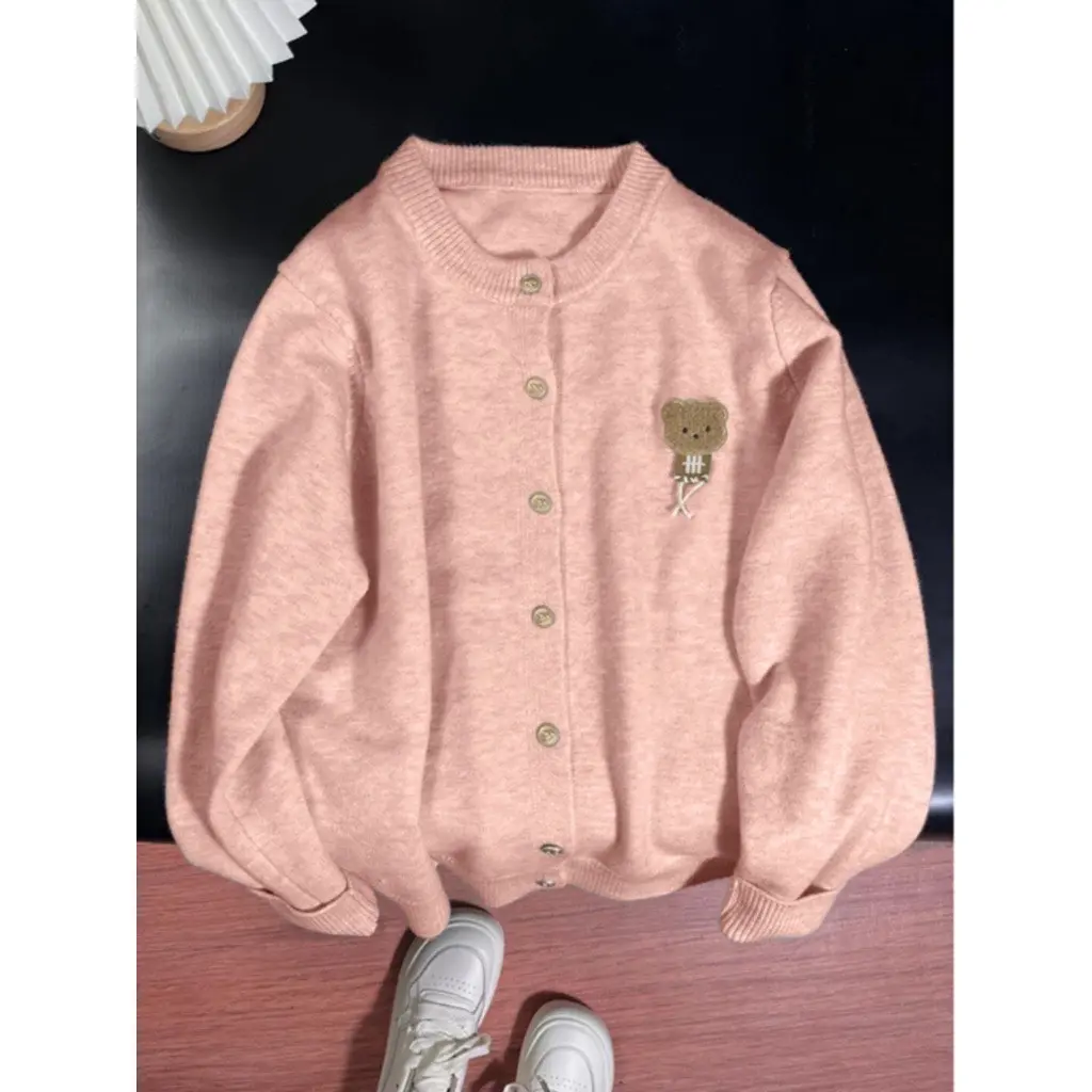 Áo khoác Cardigan dệt kim gấu bông mềm mại phiên bản Hàn Quốc áo len giữ ấm mùa đông Nữ Top Women Jacket.