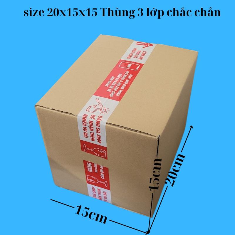  Hộp Size 20x15x15 -50 Cái Thùng Carton Đóng Hàng Thùng Giấy 3 lớp cứng chắc chắn hộp carton hopshipcod 