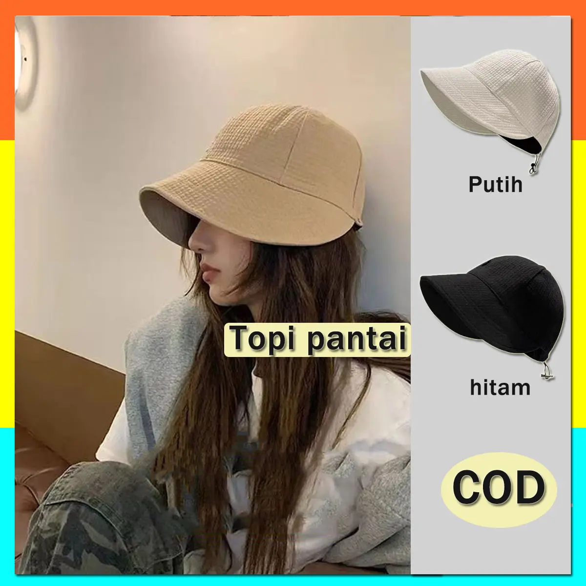 Desain Topi Tepi Lebar Lipat Wanita Korea Topi Ember Pantai Luar Ruangan Portabel Dapat Disesuaikan topi wanita Summer Baseball Cap Winter Polka Dot Striped Floral Plain Silk Cotton Dewasa