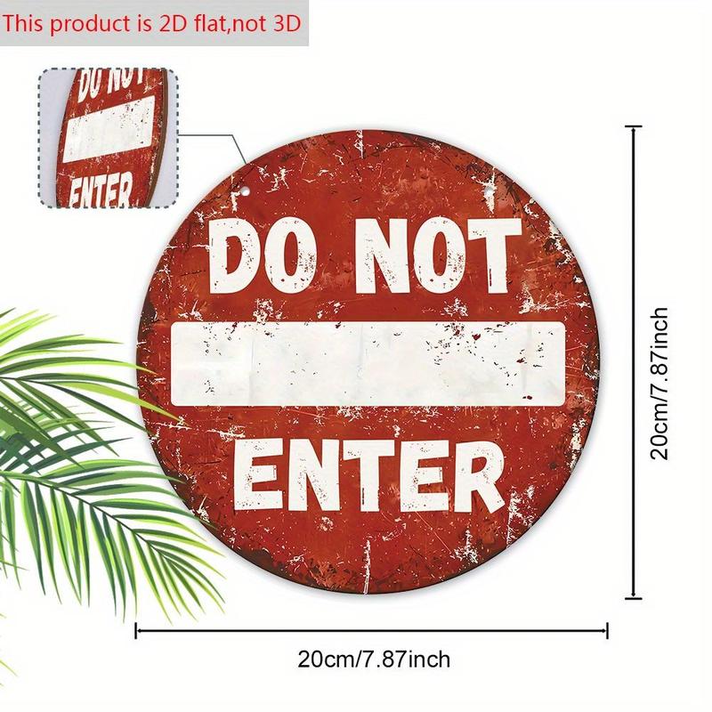Product Introduction of Don't Enter Sign, Wooden Hanging Ornament, Round Sign for Front Door Wall Porch Hanging Decor, Ideal Home Hanging Ornament 1