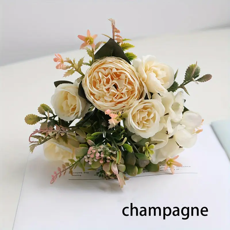 Artificial Peony Rose Bouquet, 2 Counts Faux Peony Bouquet, Fake Flower Bouquet, Decorative Flowers for Home Party Wedding Graduation 4