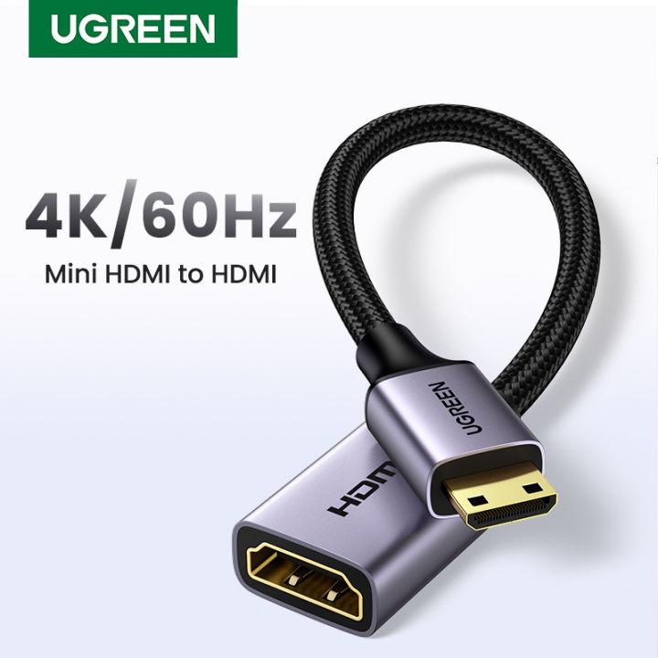 Cáp chuyển Mini HDMI to HDMI Ugreen 90593 20137 HD160 Chính Hãng 25CM, đầu Nhôm, dây dù Phụ Kiện