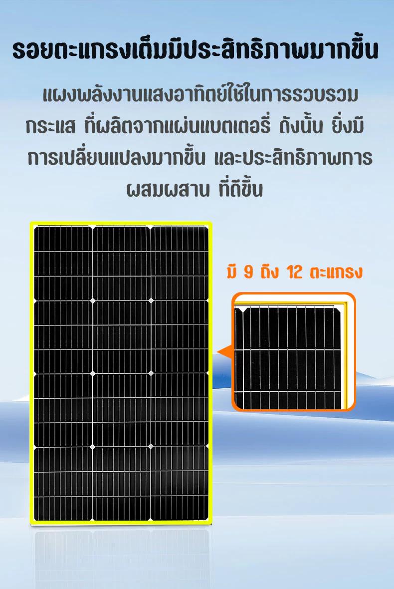 Product Introduction of 2024 New แผงโซล่า Solar Panel 18V 15W 20W 30W 40W 50W กันน้ำ ป้องกันฟ้าสนิท  โซล่าเซล โซล่าเซลล์ล  ดค่าไฟ นาโซล่า ไฟ ฟรี โซล่า  เซลล์ ราคา โรงงาน 10