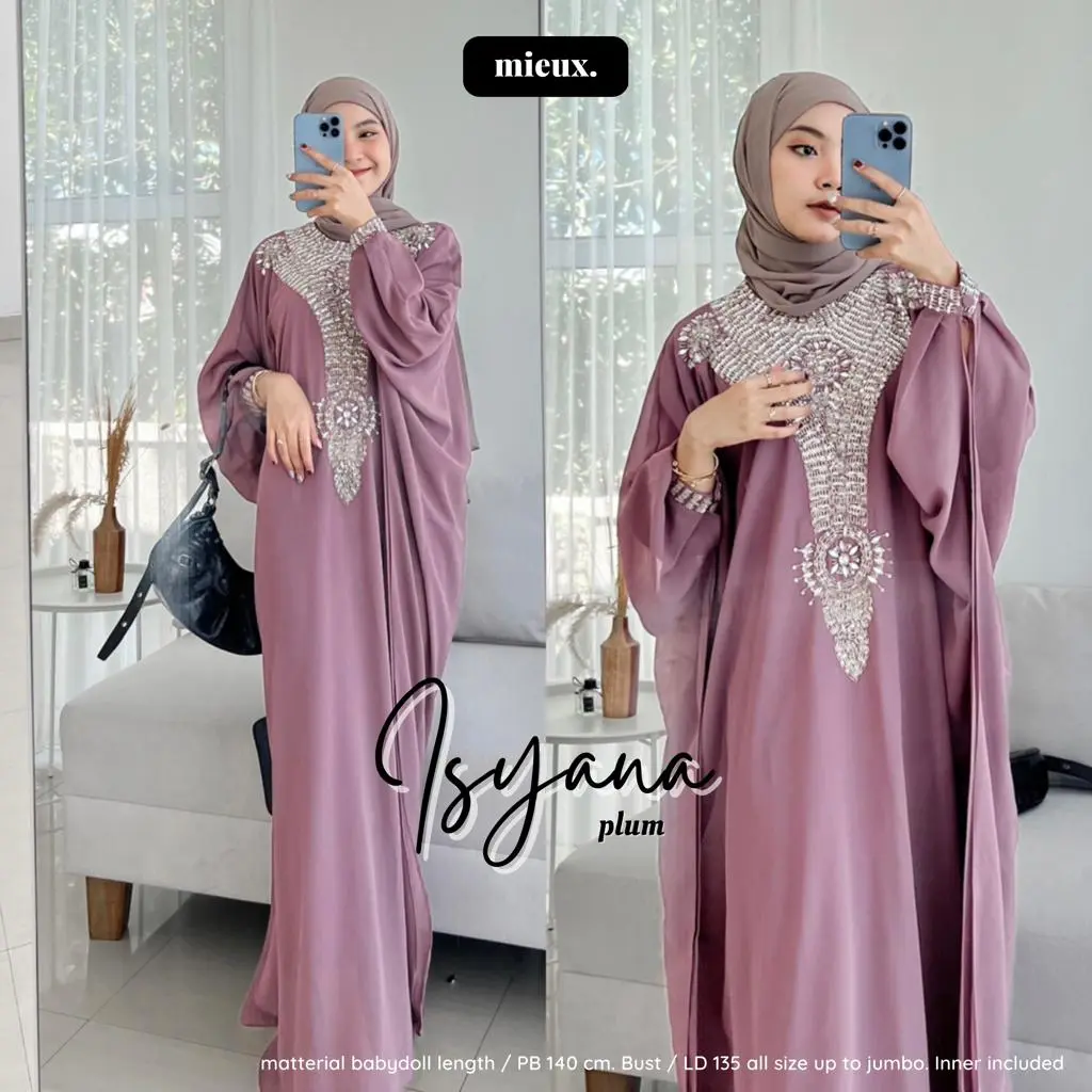 Kaftan Mewah Elegan 2024 Kaptan Isyana Gamis Kaftan Payet Swarosky Elegan Mewah Viral Kekinian Sudah Termasuk Inner Zinnia Galery Erlangga