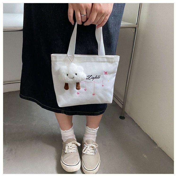 Product Introduction of Small Tote Bag Canvas Bag for Women Casual Small Bag Cloth Bag for Work Handheld Lunch Bag Student Lunch Box Bag with Zipper 17
