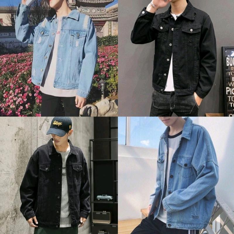 [Top 4] Áo khoác jean nam đen, xanh rách và trơn M, L,XL