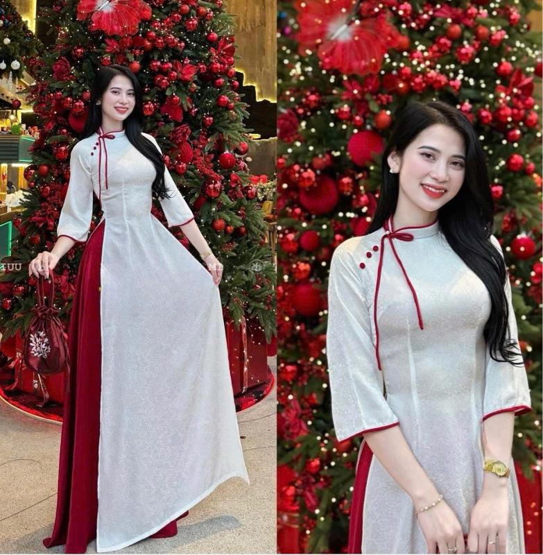 Product Introduction of Áo Dài Cách Tân MIN 01 Cổ Truyền Thống Tay lỡ chất vải Gấm, áo dài cách Tân nữ cổ đính nơ nhẹ nhàng 8
