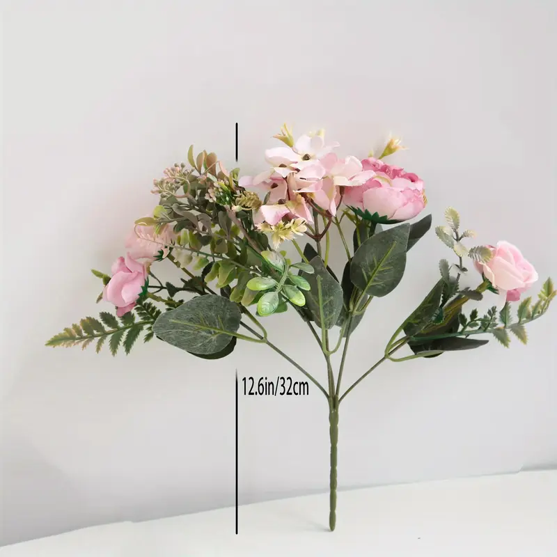 Artificial Peony Rose Bouquet, 2 Counts Faux Peony Bouquet, Fake Flower Bouquet, Decorative Flowers for Home Party Wedding Graduation 1