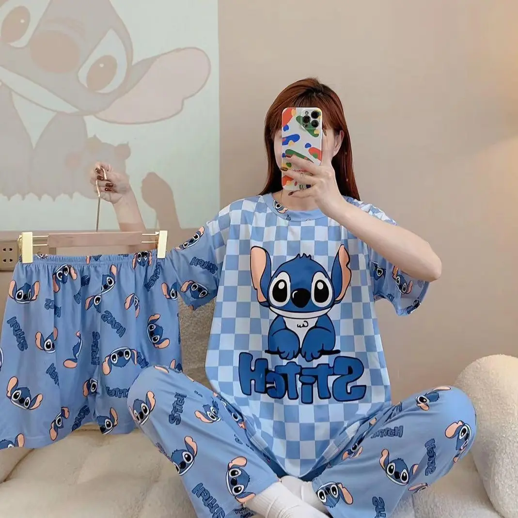 2PCS/Set Pajamas For Women Cartoon Printed Loose Casual Comfortable ...