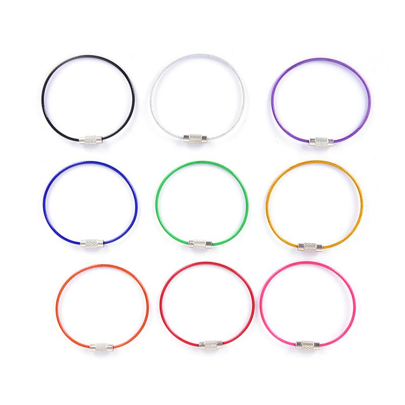 Product Introduction of Wire Keychain Keyring Circle Rope Cable Loop Screw Lock Gadget 15