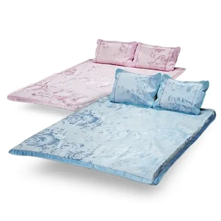 Chiếu lụa điều hòa mềm mát 1m6, 1m8 xanh, hồng