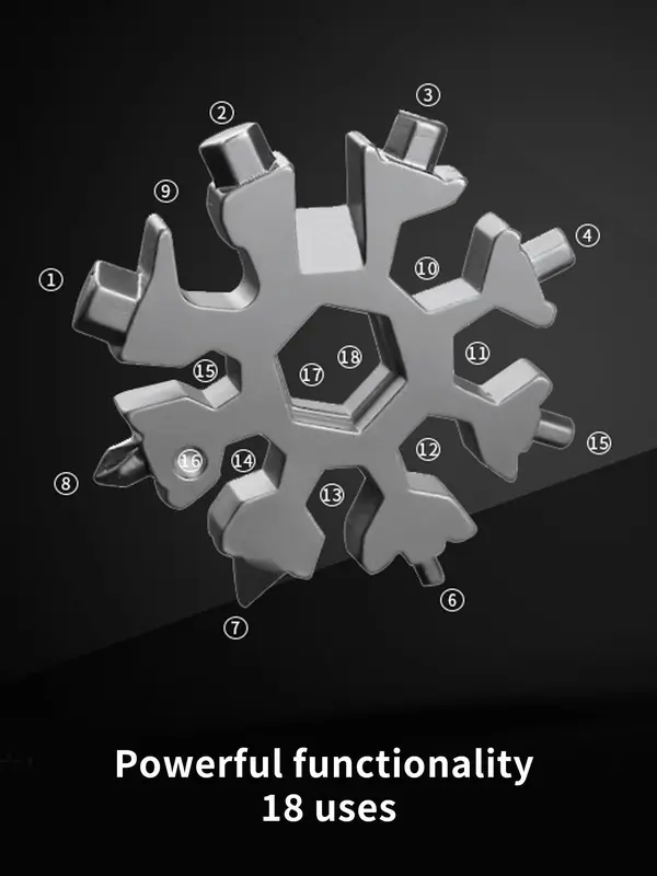 Snowflake Design Multifunctional Tool Keychain, Stainless Steel Multifunctional Wrench Keychain, Portable Keychain Multi Tool 3