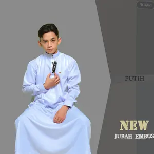 jubah embos putih jubah pria dewasa 2024