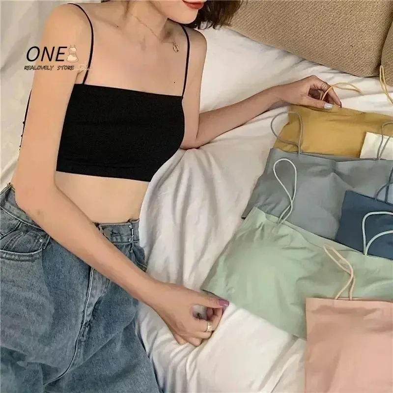 Ice Silk Back Black Bra Back Female Outer Wear Breathable and Anti Glare Bottom Inner Wear Chest Wrapping Underwear Female