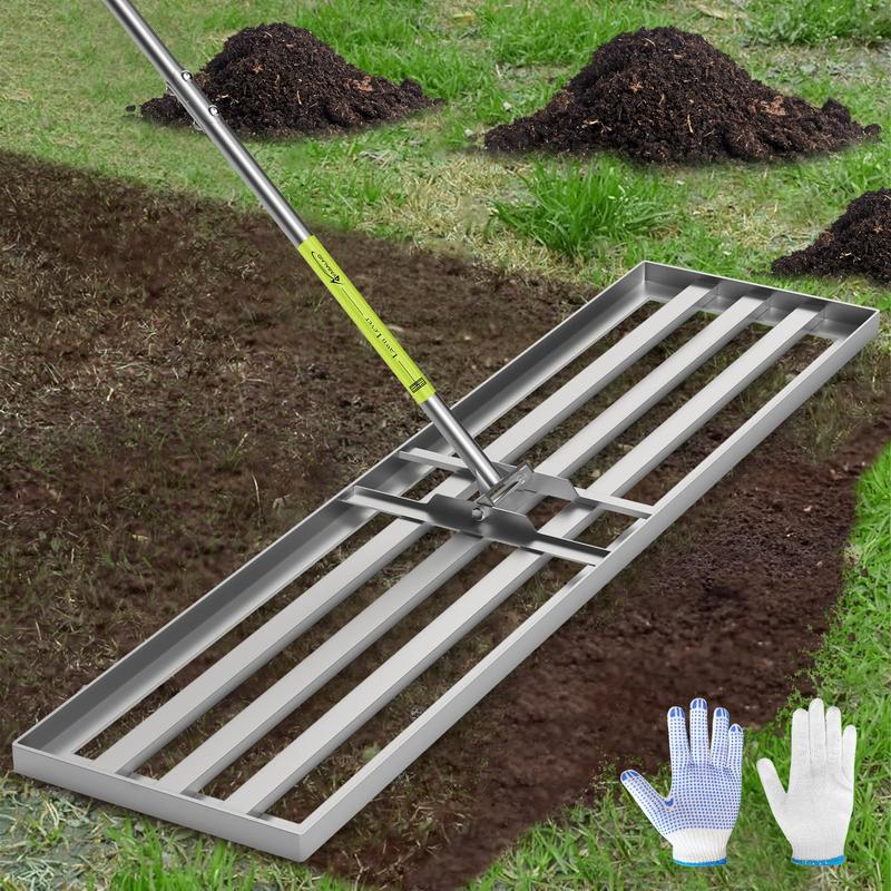 Lawn Leveling Rake 48x12 inch Heavy-Duty Galvanized Steel Landscape ...