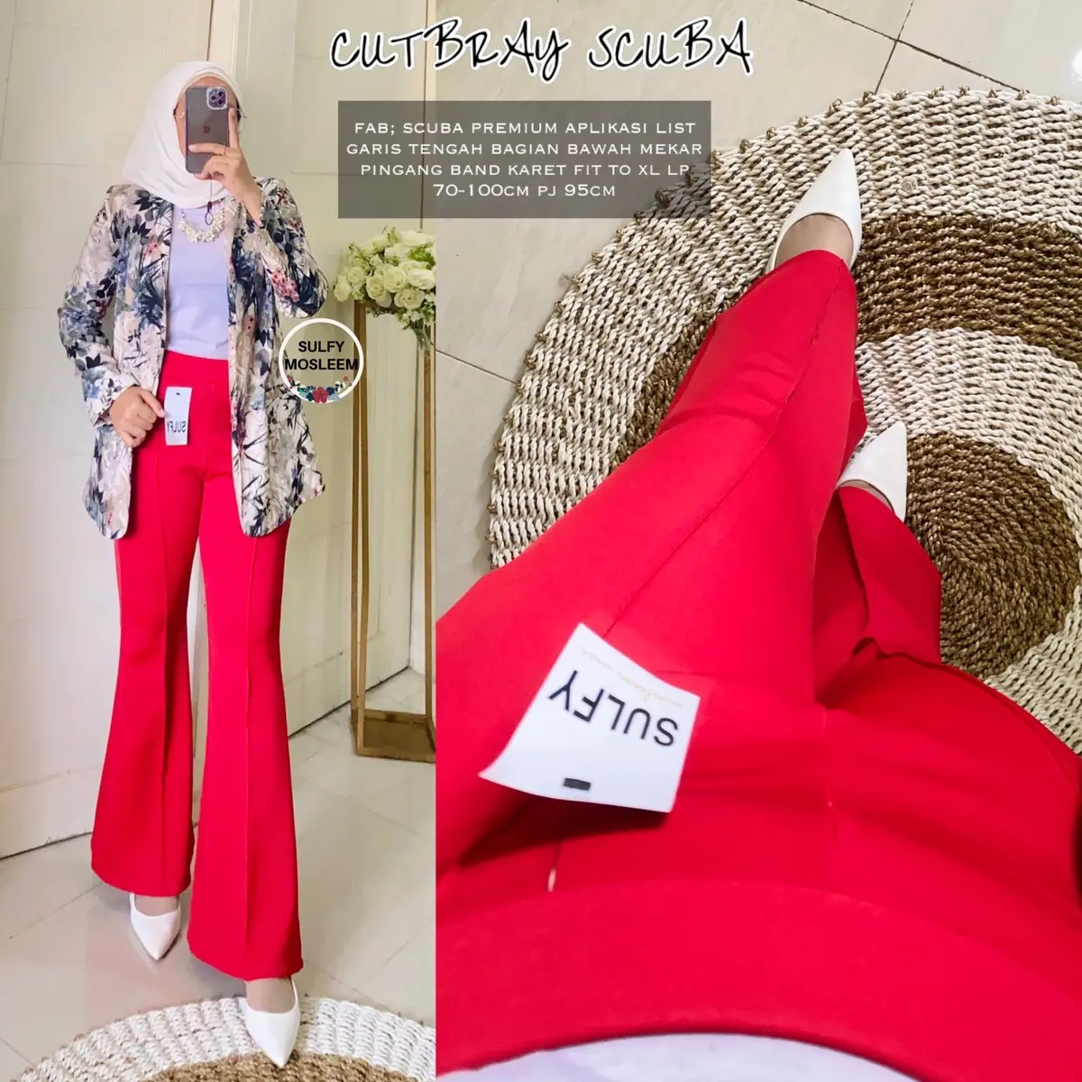 CELANA CUTBRAY SCUBA PREMIUM PINGANG KARET Polos Panjang