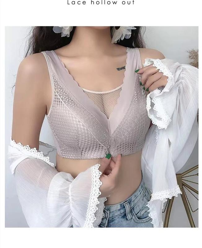 Product Introduction of Women Áo Ngực Nữ, LiYOMI, Ren Mỏng Thoải Mái, Độn Ngực, Chống Chảy Xệ, Không Gọng, Đồ Lót Nữ, [Áo Ngực Ngoại Cỡ] Bra Voi Voan 25