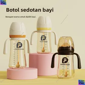 Botol Bayi PP Kaliber Lebar Anti-Tersedak Anti-Kembung Cangkir Sedotan Anak Botol Penyapihan Bayi Besar