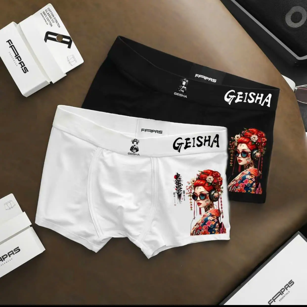 Combo 5 - 10 Quần Sịp Đùi GEISHA Cao Cấp Cho Nam Quần Sịp Boxer Chất Thun Lạnh Cao Thành Loại 1 Thấm Hút Kháng Khuẩn, Quần Lót Nam Menswear