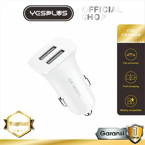 Pengisi Daya Mobil YESPLUS YS-1203 Pengisian Cepat 2.4A Dua USB