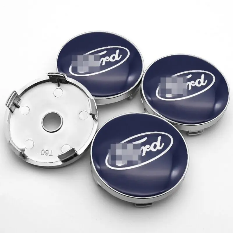 Nắp Trung Tâm Bánh Xe Lốp Xe Ô Tô, Bộ 4 Cái, 60Mm, Nắp Trung Tâm Mags, Trang Trí Nắp Hộp Số, Với 56Mm Logo, Nhãn Dán Biểu Tượng Nhôm, Đề Can, Cho Ford Focus, Fiesta, Kuga, Mondeo, Territory, Explorer 5