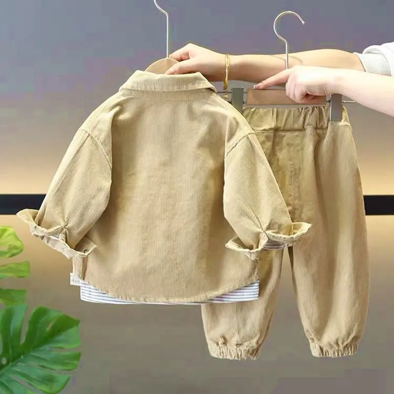 Bộ Quần Áo Mùa Thu Cho Bé Trai, Phong Cách Phương Tây, Đẹp Trai, Thích Hợp Cho Mùa Xuân Và Mùa Thu, Phong Cách Hàn Quốc, Hợp Xu hướng Và Ngầu, Quần Áo Trẻ Em, Bộ Hai Mảnh, Hàng Mới Về Năm 2024 3