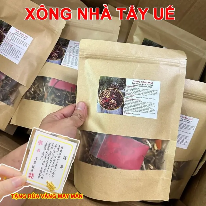 [TẶNG RÙA VÀNG MAY MẮN]  Gói Thảo Dược Xông Nhà Tẩy Uế , Hút Năng Lượng Tốt, Hoàn Toàn Từ Thảo Mộc, CÓ KÈM HƯỚNG DẪN 2