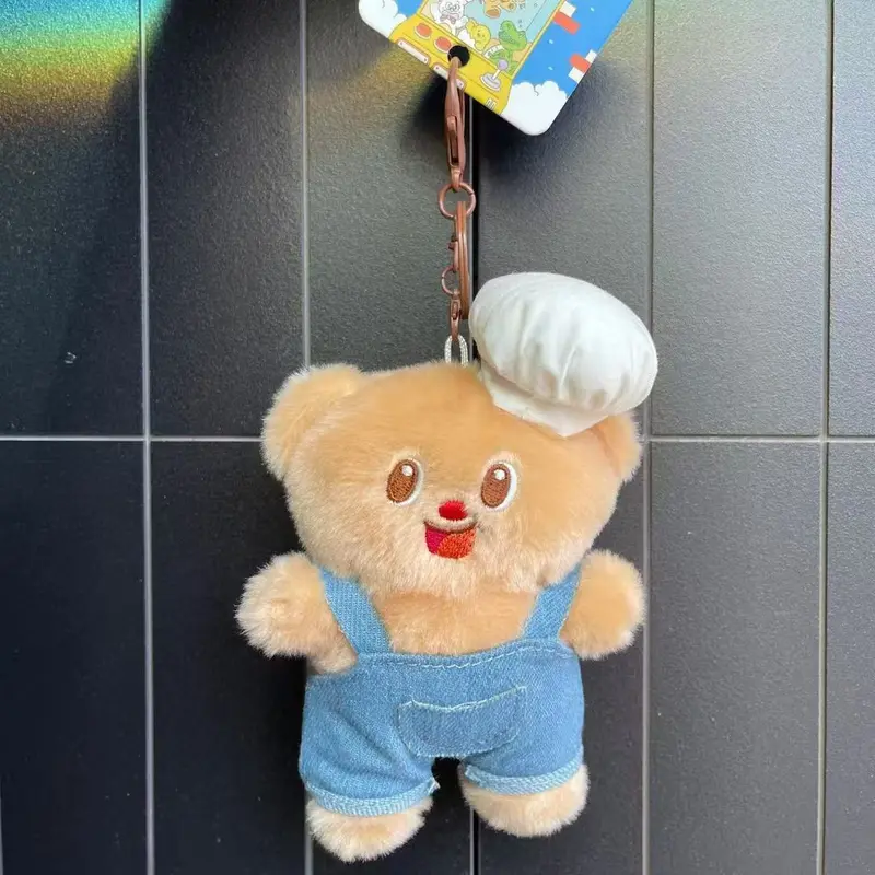 Mặt Dây Chuyền Nhồi Bông Gấu Bơ Kem, Dễ Thương, Phong Cách Xu Hướng Trung Quốc Móc Chìa Khóa, Quà Tặng Ba Lô, Đồ Trang Trí Treo, Tượng Nhỏ Sáng Tạo Cặp Đôi 5