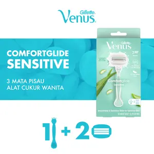 Gillette Venus Alat Cukur Wanita Comfortglide Sensitive Pisau Cukur Isi 2 Mata Pisau