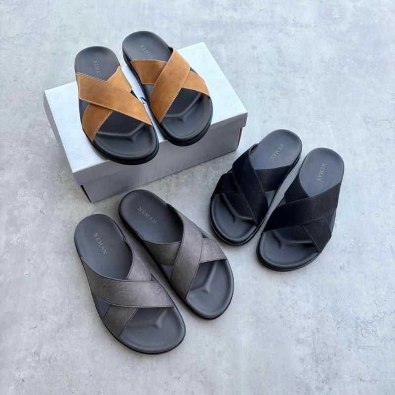 [Size 38-44] Dép Quai Chéo Nam NEMAN,Da Microfiber Cao Cấp, Khâu Quai Chắc Chắn : MS10