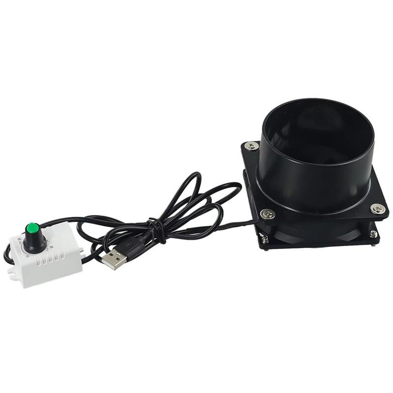 1Pcs Durable Adjustable Speed USB Exhaust Fan Duct Air Ventilation Simple Mini Air Blower with Pipe Fume Absorber Bathroom Kitchen Industrial 3
