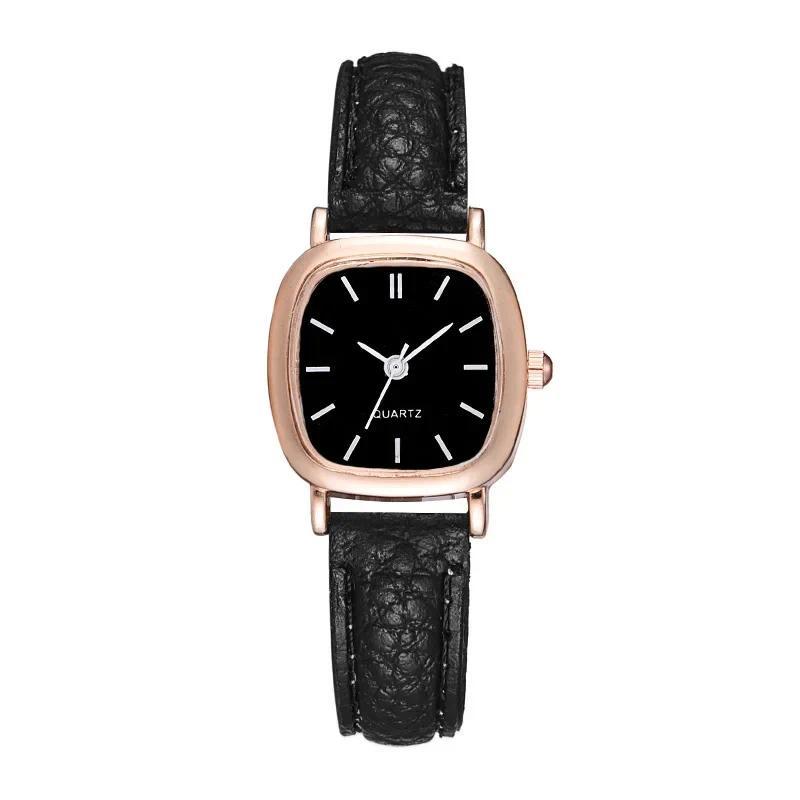 Product Introduction of Minimalist Women's Quartz Watch Vintage Fashion Solid Color Artificial Leather Thin Belt Watch 11