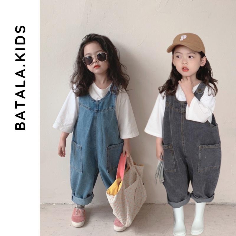(Không kèm áo) Yếm jean bé trai bé gái Batala kids yếm bò trẻ em dáng dài, dáng hàn đi học đi chơi cho bé từ 11-25kg YMDAI Bé trai Bé gái Mềm Thoáng khí