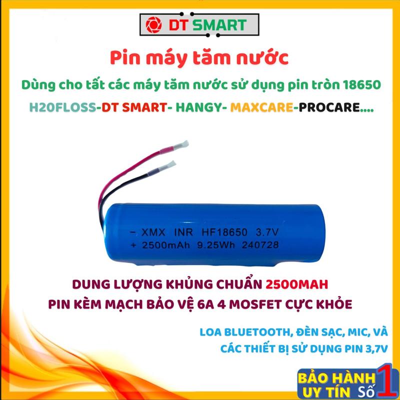 Nguồn điện dự trữ máy tăm nước H2oFloss HF6P HF2P HF9P HF10 mini Pin 2500mAh 3.7V + mạch bảo vệ 4 MOSFET