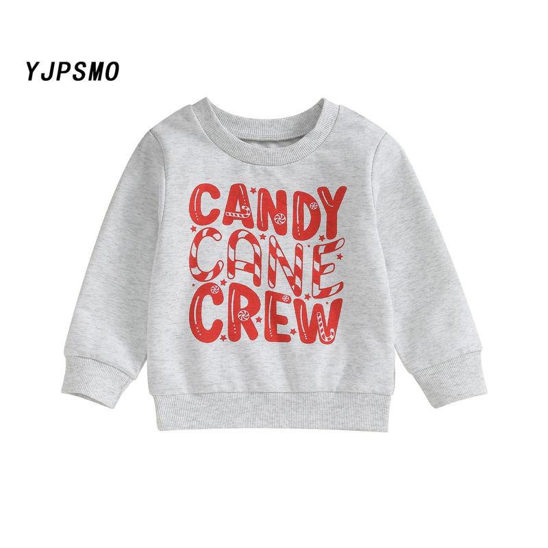 Baby Christmas Sweatshirts Long Sleeve Candy Cane Print Pullover Tops 0