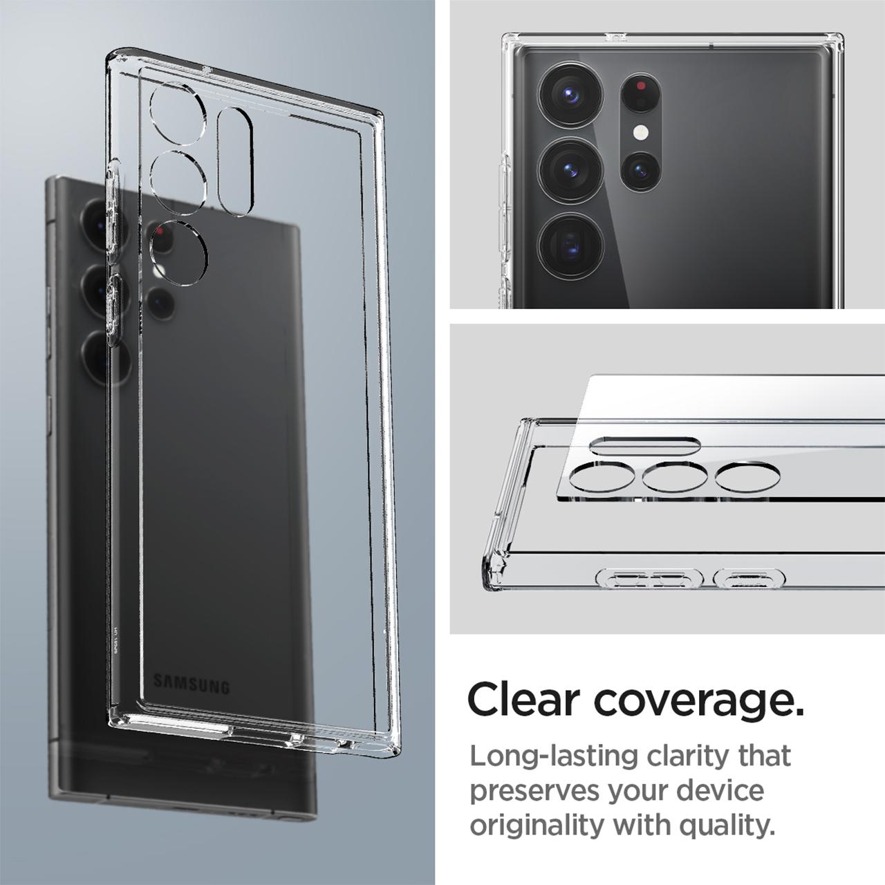 Case Samsung Galaxy S23 Ultra Plus Spigen Crystal Hybrid Clear Casing