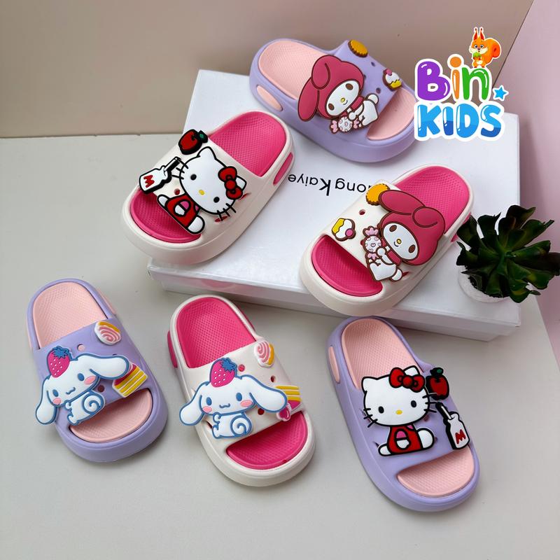   LẺ SIZE XẢ KHO  Dép Lê Họa tiết Melody+Kitty+Cinamoroll Cho Bé Gái Chất Liệu Đế EVA Siêu Nhẹ Êm Mềm Thoáng Khí Đi Mùa Hè Thoải mái cho bé 2 đến 9 tuổi Len dép lê  cho bé gái dép  lê dép bánh mì  bé gái 