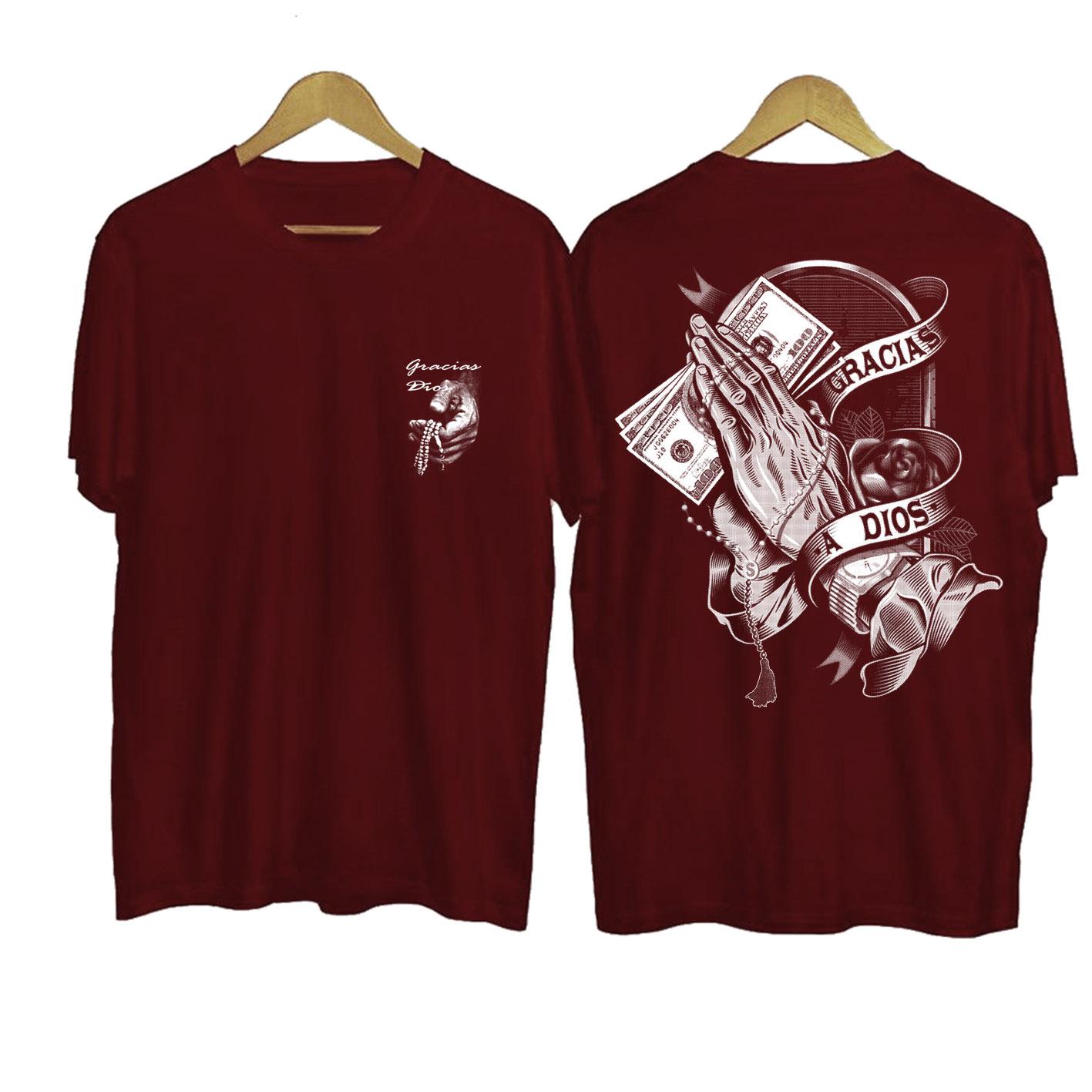 Kaos GRACIAS laki-laki atasan Murah distro gambar sablon keren gratis ongkir Casual Crew Neck Crew Neck