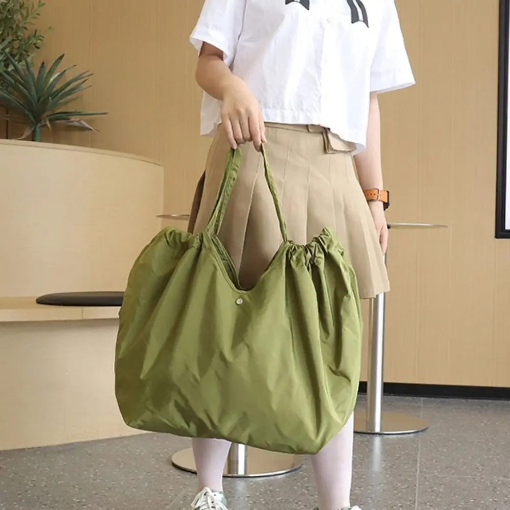 Waterproof Handbag Folding Shopping Bag Large Capacity Shoulder Pouch Foldable Eco Bag Portable Eco-Friendly Grocery Storage Bag Outdoor