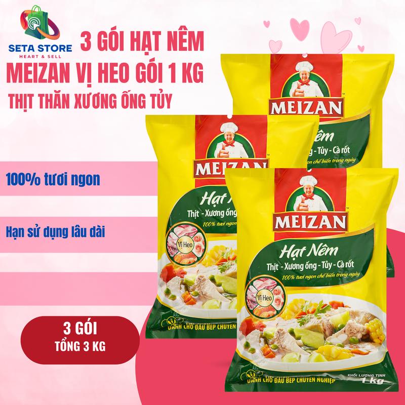Meizan Combo 3 Gói   Vị Heo Thịt Thăn Xương Ống Tủy Mỗi Gói 1 Kg Tổng 3 Kg Gia Vị Tương hạt nêm