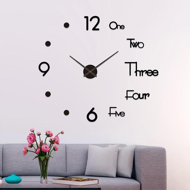 Đồng Hồ Treo Tường, Tự Làm, Không Khung 3D, Im Lặng Không Tích Tắc, Đồng Hồ Dạ Quang Ban Đêm, Đồng Hồ Treo Tường Gia Đình, O1A7 7