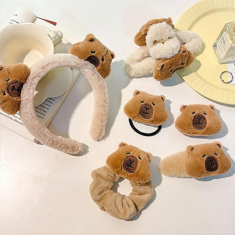 Jepit Rambut Mewah Elegan, 1 Keping / Pasangan, Scrunchies Capybara ...
