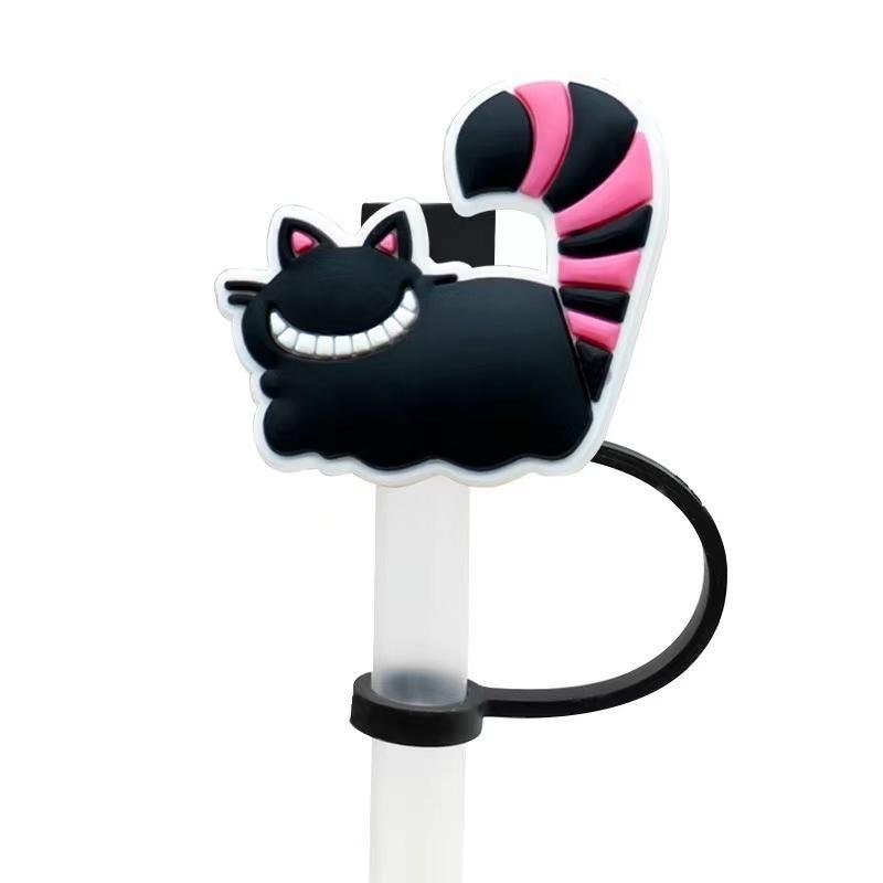 Random Color Silicone Straw Head Cover, 4pcs/set Reusable Straw Tip Cap, Cartoon Design Straw Dust Cap, Drinkware Accessories 6