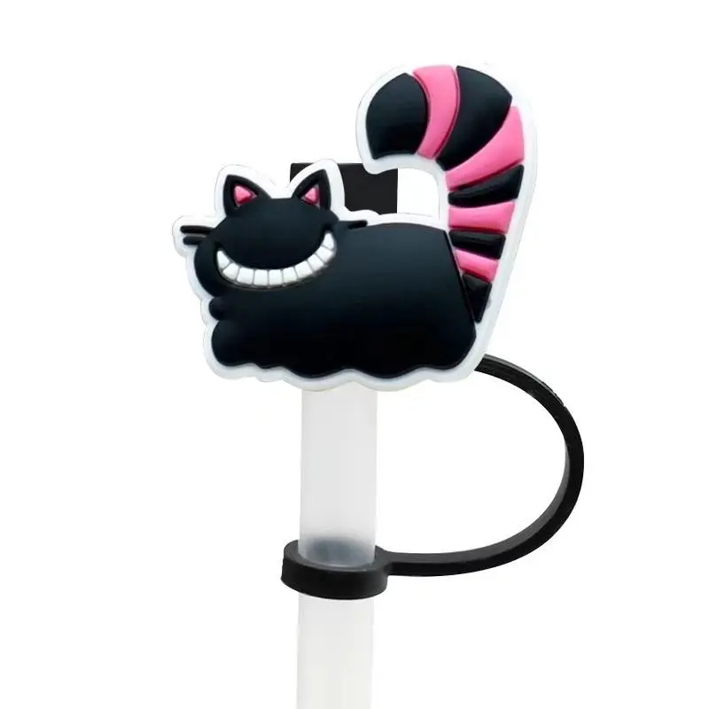 Random Color Silicone Straw Head Cover, 4pcs/set Reusable Straw Tip Cap, Cartoon Design Straw Dust Cap, Drinkware Accessories 6