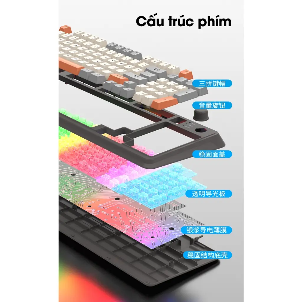 [ Giá sỉ ] Bàn phím giả cơ Gaming Xunfox K82 Có núm xoay - Led Rainbow - Keycap BPT - Phím cực êm không có tiếng | BigBuy360 - bigbuy360.vn